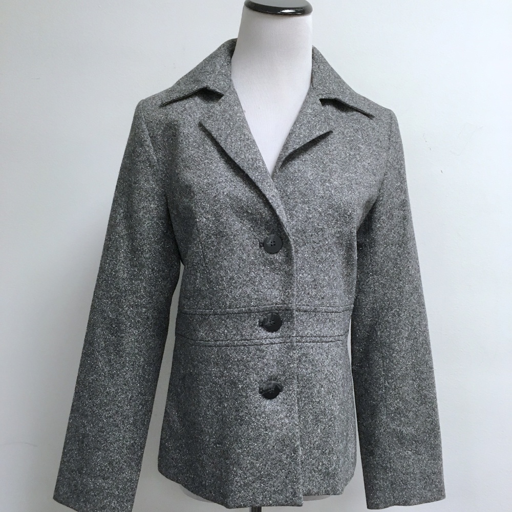Pendleton black wool silk tweed blazer lined jacket classic 6 - Picture 1 of 8